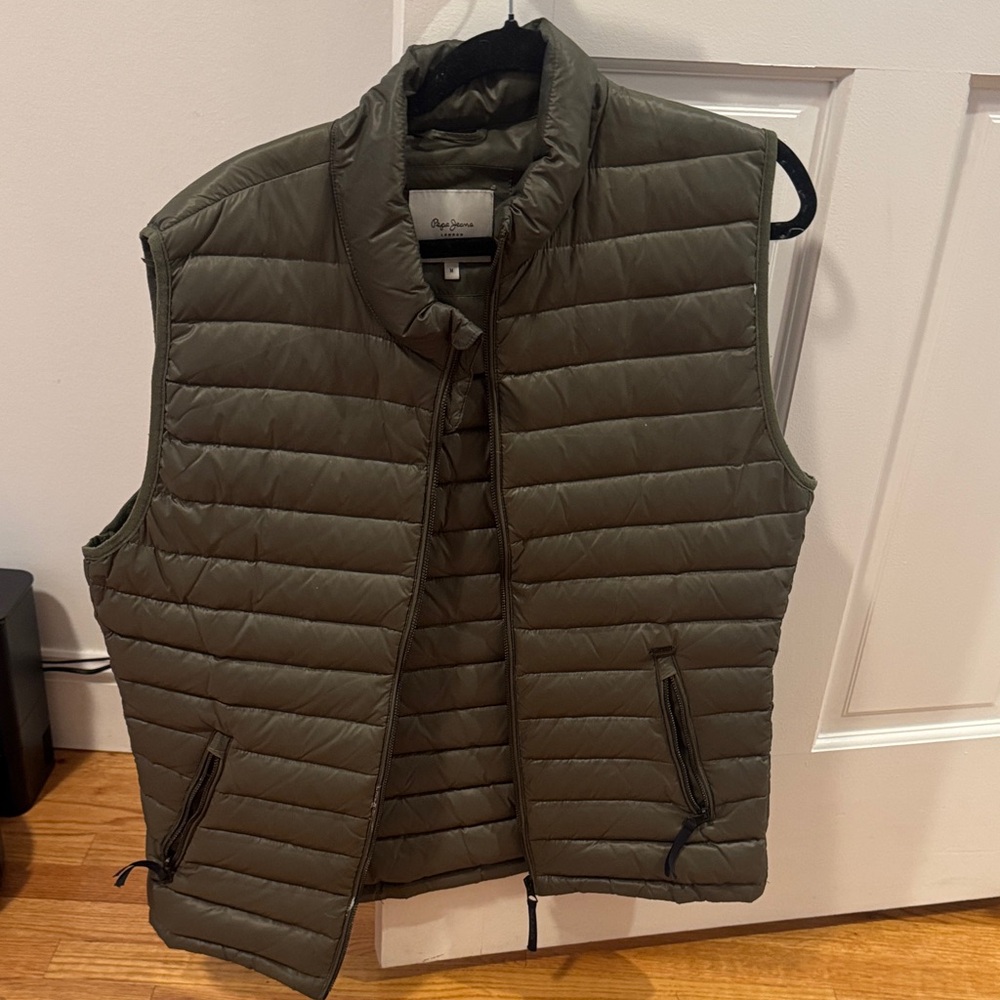 Pepe Jeans Olive Green Quilted Vest